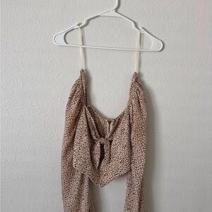 Leopard Print Tie-Front Top